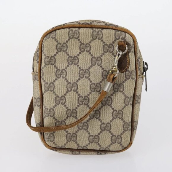 GUCCI GG Canvas Supreme Bamboo Bag Nylon PVC 3 Set Beige Black Auth - Picture 8 of 16